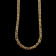 Gold curb chain on a black background