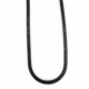 Black metal chain necklace on white background
