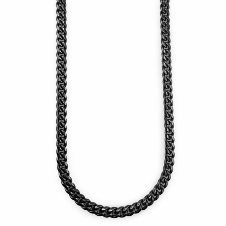 Collier chaîne noire en métal épais