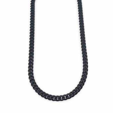 Collier chaîne noire en maillons épais