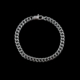 Bracelet chaîne en argent sur fond noir