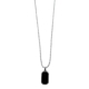 Collier chaîne argent avec pendentif noir rectangulaire