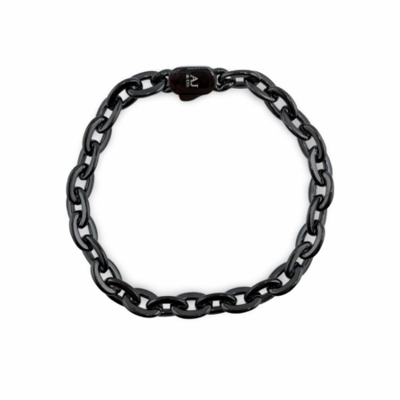 Bracelet chaîne noir en maillons larges