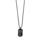 Collier noir avec pendentif plaque rectangulaire