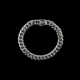 Silver chain bracelet on a black background