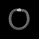 Silver chain bracelet on black background