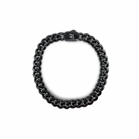 Bracelet chaîne noir en acier inoxydable