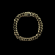 Gold chain bracelet on a black background