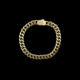 Gold chain bracelet on a black background