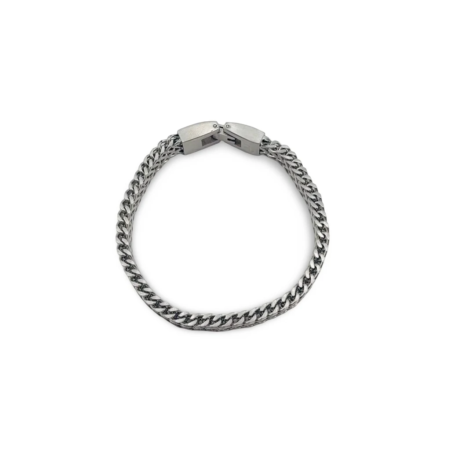 Bracelet chaîne en acier argenté