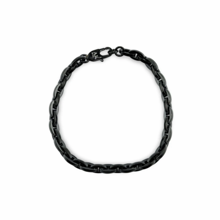 Collier chaîne noire en métal brillant