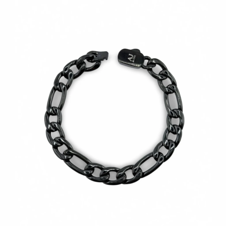 Shiny metal black chain bracelet