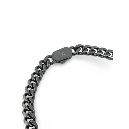 Bracelet chaîne en métal noir avec fermoir