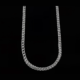 Silver chain, gourmette link, on a black background