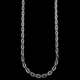Silver chain necklace on black background