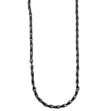 Collier chaîne noire en métal torsadé