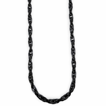 Shiny metal black chain necklace