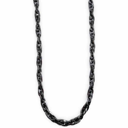 Shiny metal black chain necklace