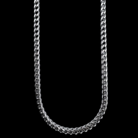 Silver chain on black background