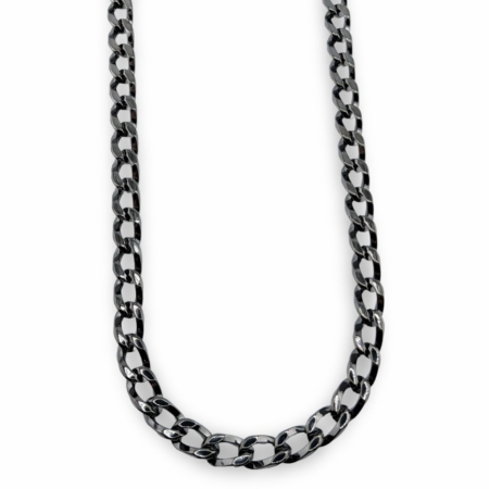 Shiny metal black chain necklace