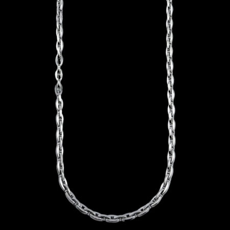 Silver chain on black background